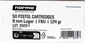 Náboje 9 LUGER FMJ NORMA 8g