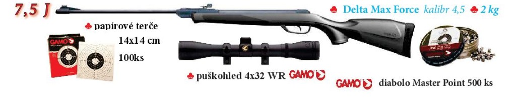 Vzduchovka GAMO COMBO DeltaMax Force 7J 4,5mm SET