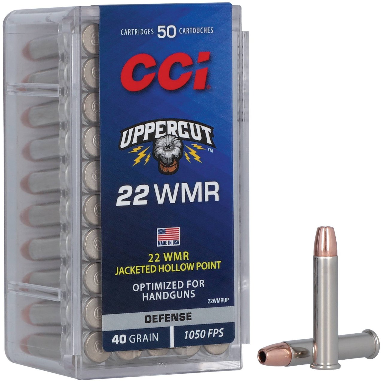 Náboje 22 WMR CCI  UPPERCUT JHP 40 Grain