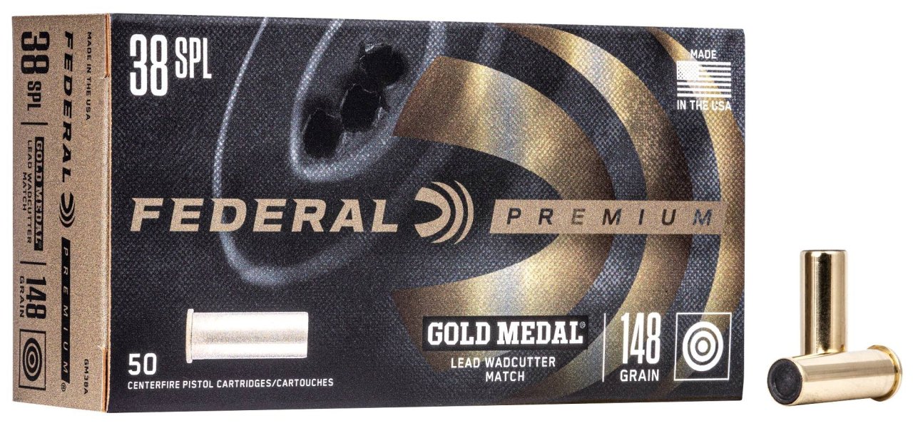 Náboje Federal Gold Medal .38 Special 148GR WC Match