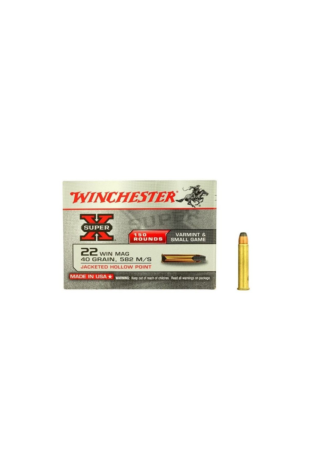 Náboje 22 WMR Winchester Super X JHP 40 gr.