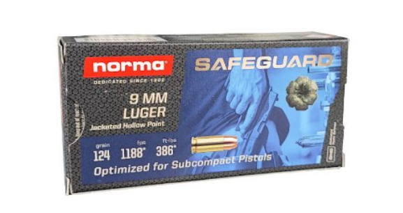 Náboje 9 LUGER JHP NORMA SAFEGUARD 